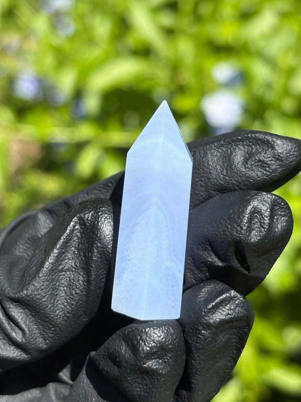 Small Blue Lace Agate Crystal Tower